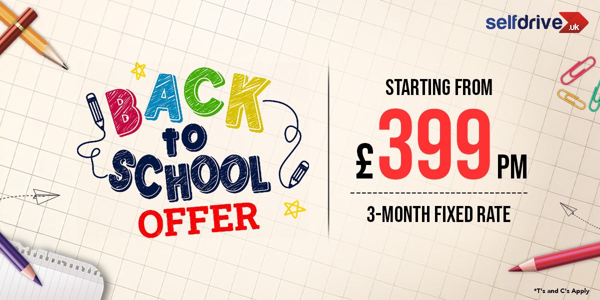Back to School Car Rental UK – 3 Month Fixed Price Offers from £399/month